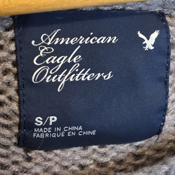 American Eagle Outfitters Oversized Crop Gray/Purple & White Striped Sweater - Picture 4 of 8